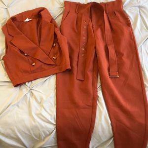 Burnt orange two piece
